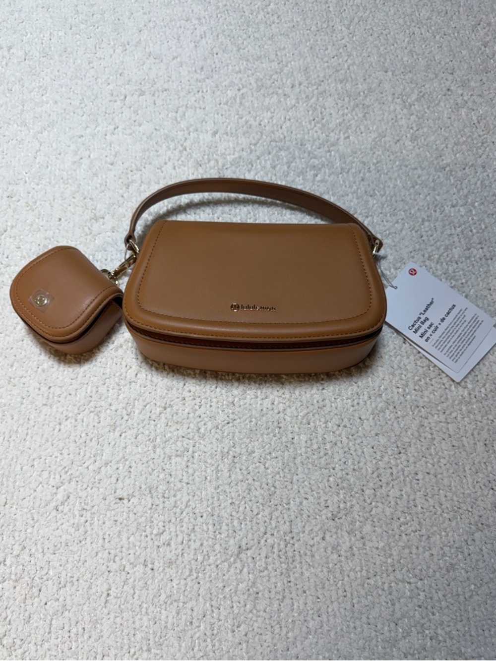 lululemon athletica Tan Shoulder Bag with Coin Pouch